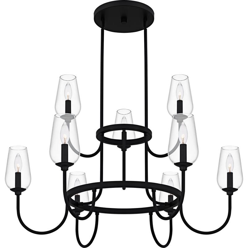Viscount 9-Light Matte Black Chandelier