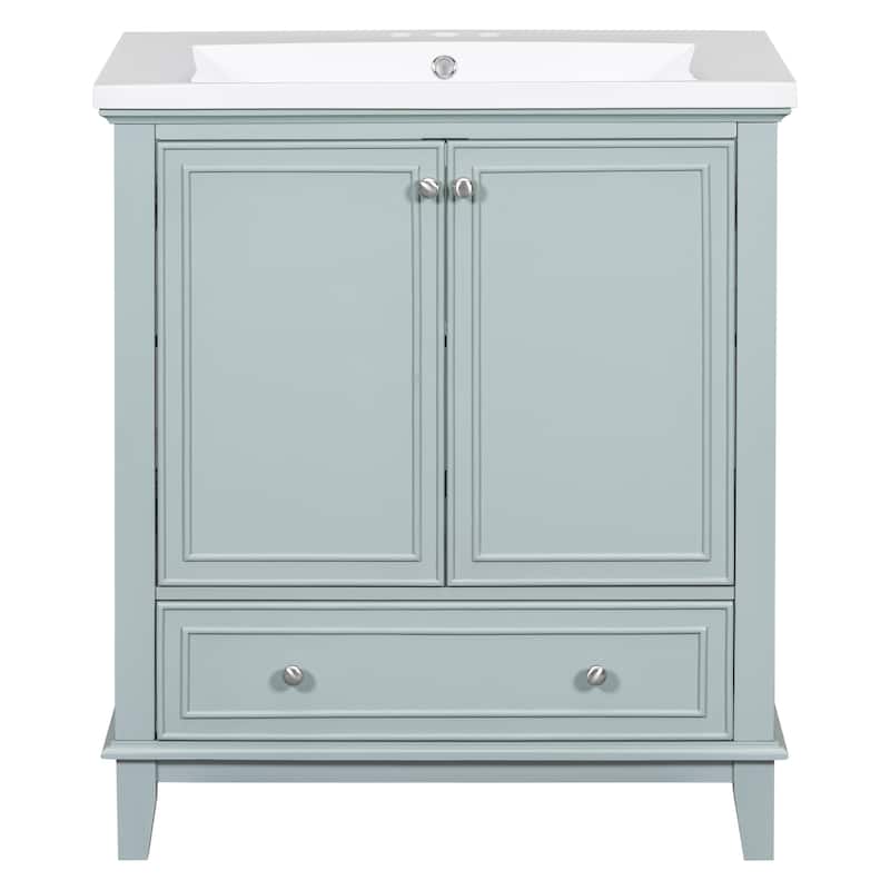 2 Doors 1 Drawer Wooden Bathroom Storage Cabinet with Sink Combo