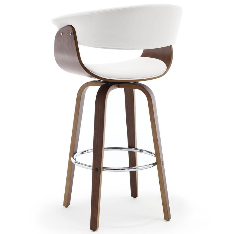 26"/29" Faux Leather Swivel Bar Stools, Wood Counter Stool
