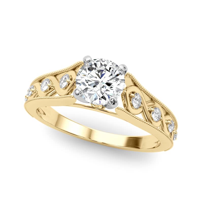 Auriya 14k Yellow Gold Lab Grown Round Diamond Engagement Ring 0.50 to 5.00 ct. tw. (F-G VS) - 4.00 ct. center - 9