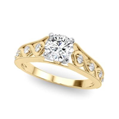 Auriya 14k Yellow Gold Lab Grown Round Diamond Engagement Ring 0.50 to 5.00 ct. tw. (F-G VS)