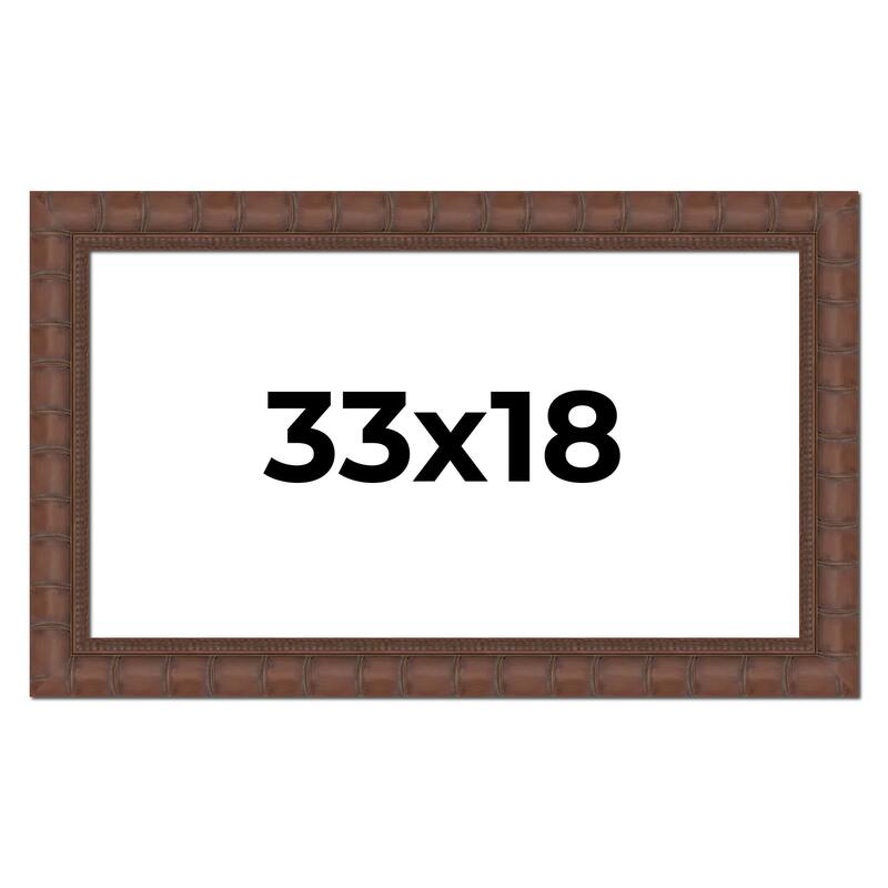 33x18 Frame Pewter Solid Wood Picture Frame Width 1.625 Inches | Interior Frame Depth 0.6875 Inches