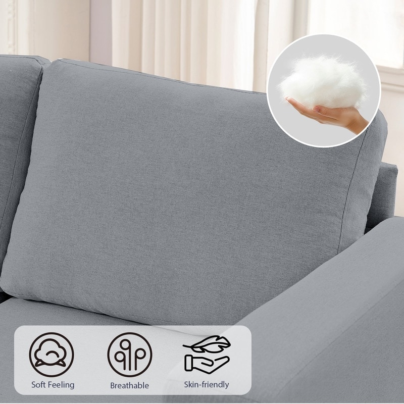 Mixoy 108" Linen Oversized Modular Sectional Sofa,L-Shaped Sectional Sofas with Side Pocket,Large 6 Seater Corner Sofa