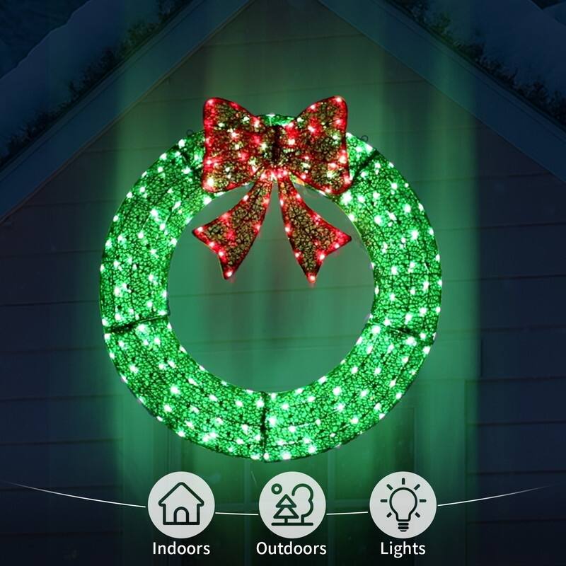 Pre-Lit Outdoor Christmas Wreath Decoration