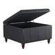 preview thumbnail 52 of 52, Leather Square Storage Ottoman for Living Room, Brown/ Black 30"W x 30"D x 18.1"H