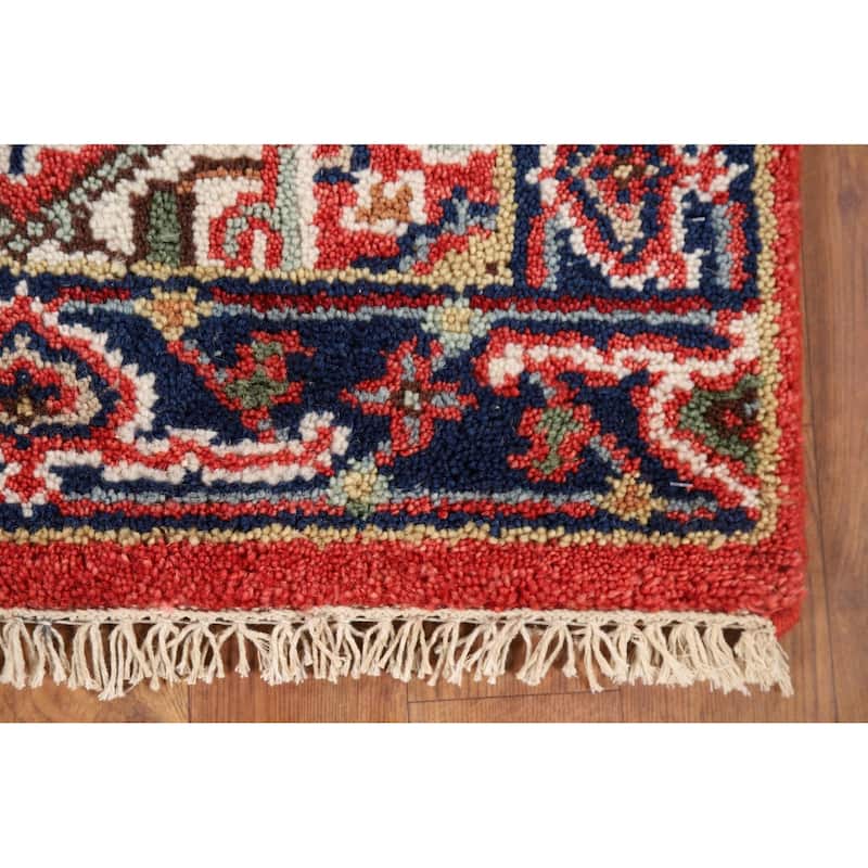 Geometric Heriz Serapi Accent Rug Hand-Knotted Foyer Wool Carpet - 2'0" x 3'0"