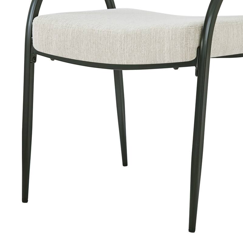Modern Set of 2 Dining Chairs with Padded Backrest Seat, Metal Legs for Dining Room Living Room and Café