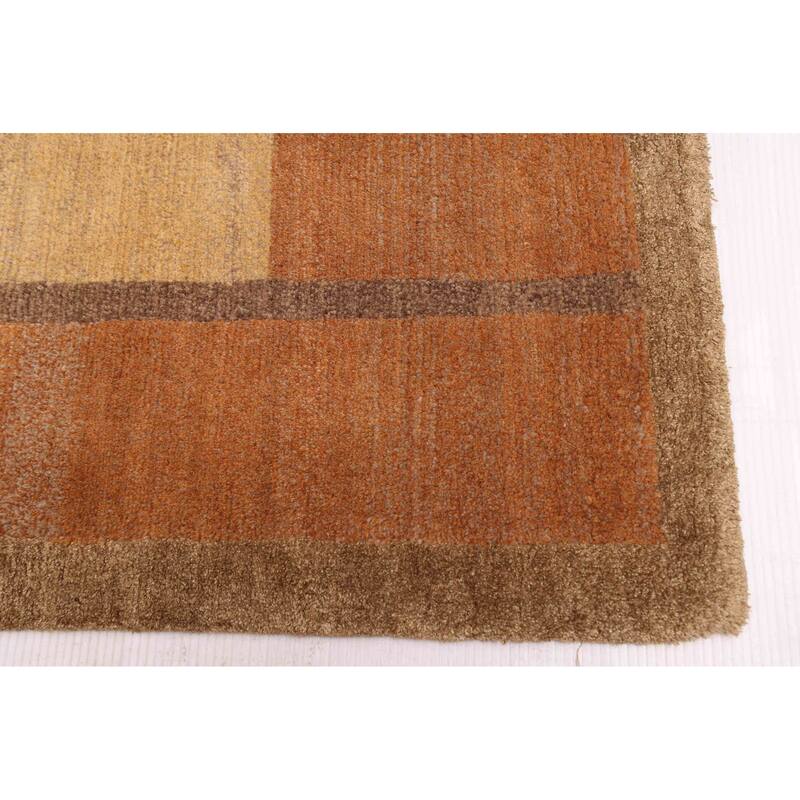 ECARPETGALLERY Hand-knotted Opulence Brown, Khaki Silk, Wool Rug - 6'0 x 8'9