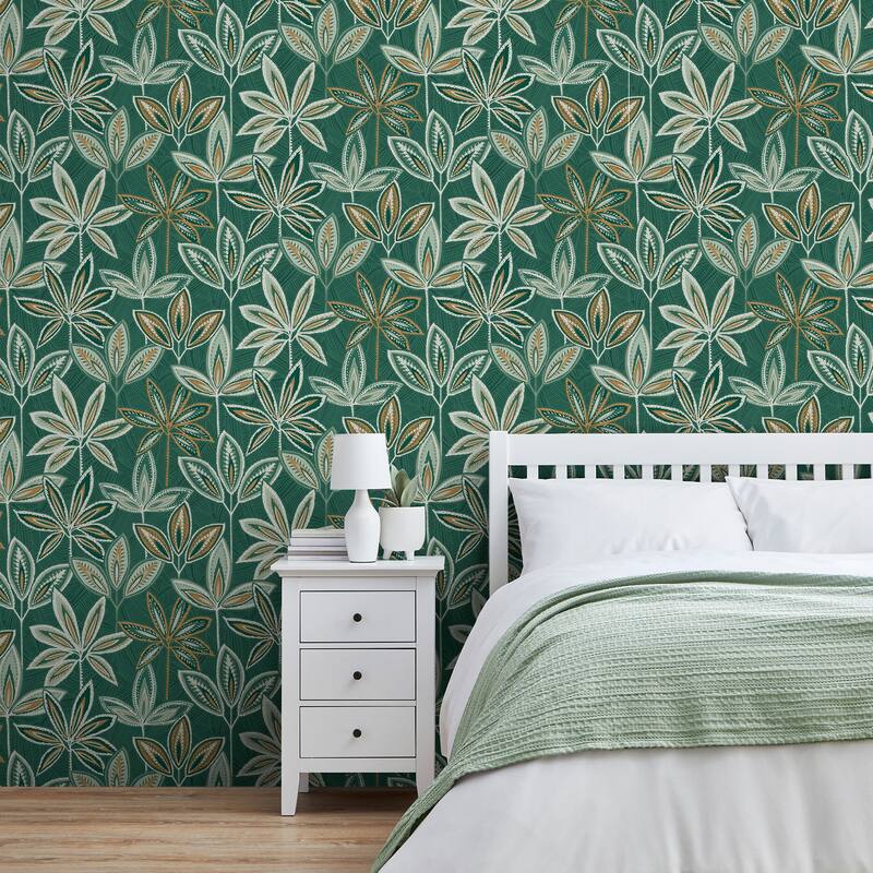 Fine Decor Bohan Green Decorative Tree Wallpaper