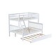 preview thumbnail 17 of 20, Twin Over Full Rubber Wood Bunk Bed with Trundle,Convertible Ladder and Guardrail