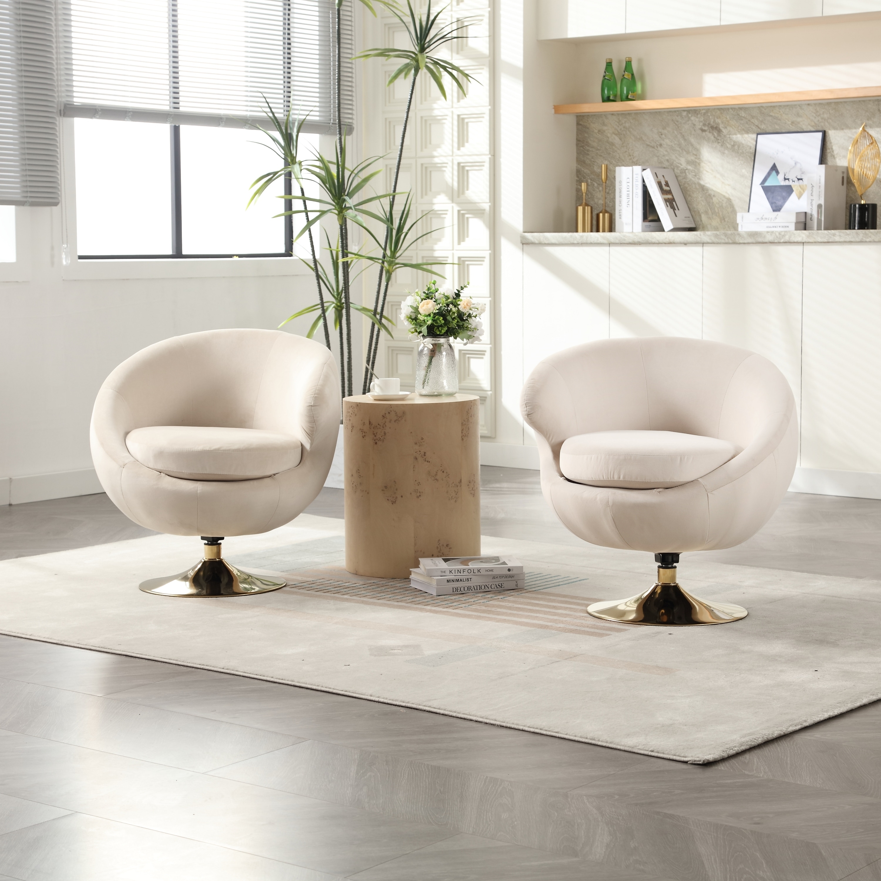 HOMEFUN Velvet 360 Degree Swivel Cuddle Barrel Accent Chairs set of 2 On Sale Bed Bath Beyond 40119436
