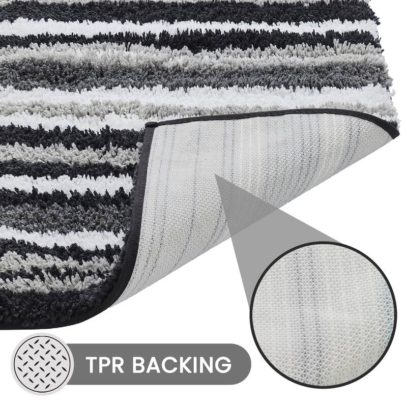 Better Trends Bath Rug 100% Polyester Super Absorbent Anti-Skid TPR Backing Bathroom Rug For Shower,Sink Mats Griffie Collection