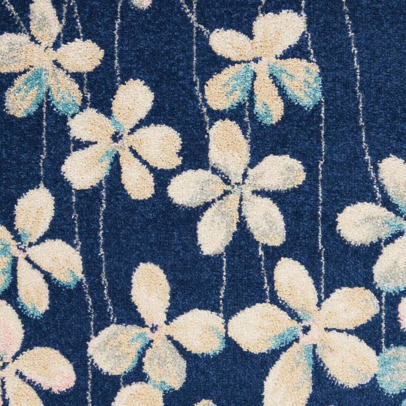 Power Loomed Floral Traditional Stain Resistant Area Rug