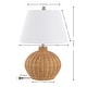 preview thumbnail 5 of 3, SAFAVIEH Lighting Juana Tropical Coastal Boho Rattan 22-inch Table Lamp - 15 in. W x 15 in. D x 22 in. H