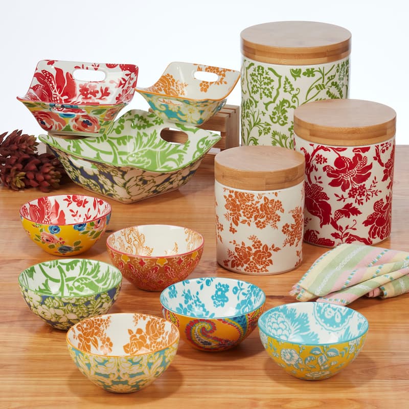Certified International Damask Floral Canape/Luncheon Plates, Set of 6