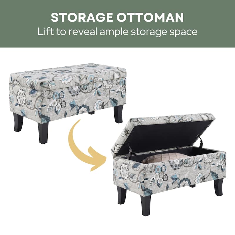 Convenience Concepts Designs4Comfort Winslow Storage Ottoman Bench