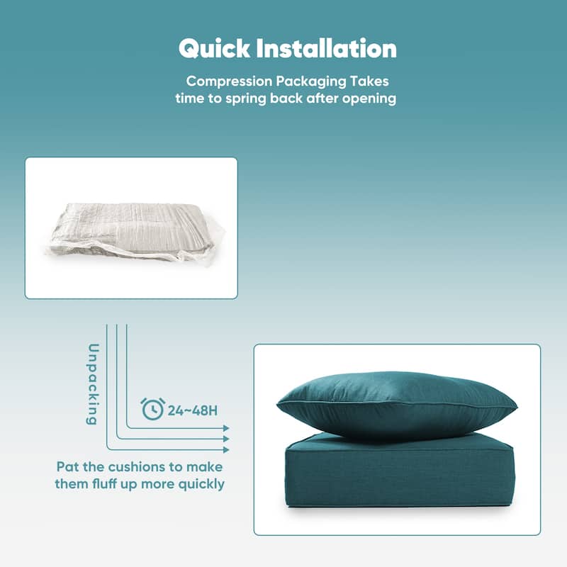 Pocassy 22"x24"x6" Inch Thick Cushions Indoor Outdoor Pillows Cushion