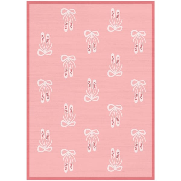 slide 2 of 9, Nourison Imagination Indoor only Pink Ballet Shoes Graphic Area Rug 3'5" x 5' - Pink
