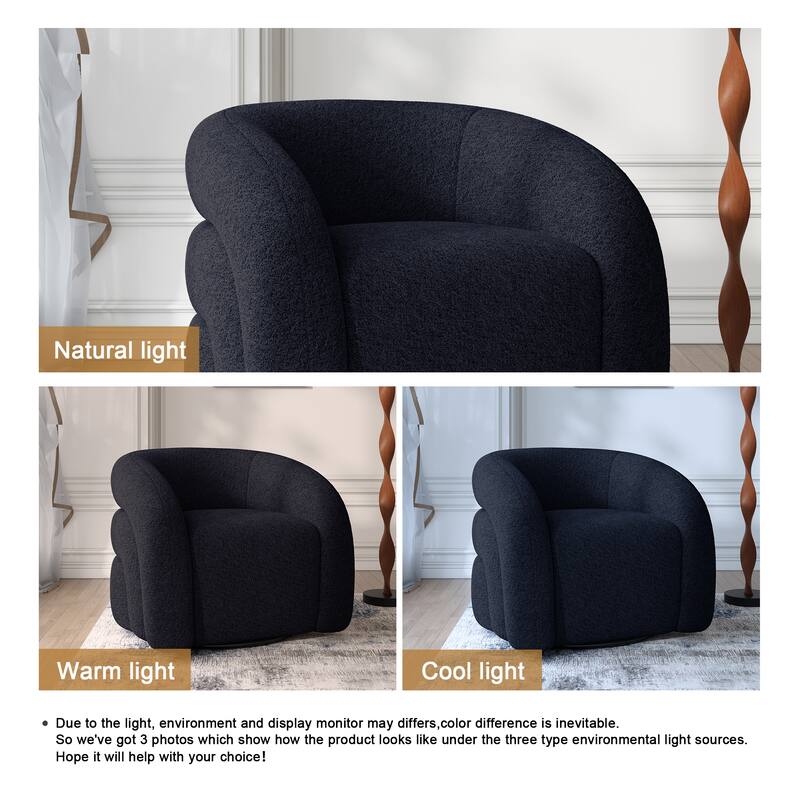 Upholstered Boucle Swivel Accent Chair