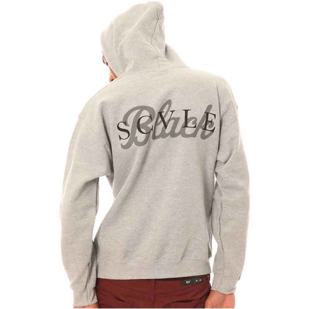 Black Scale Mens The Rebel X Script X Logotype Hoodie Sweatshirt, Grey, Small