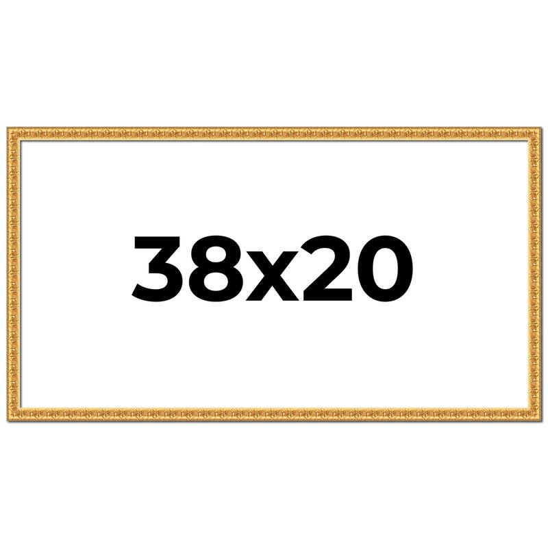 38x20 Frame Gold Real Wood Picture Frame Width 1 inches | Interior
