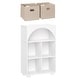 preview thumbnail 7 of 14, Kids Curve Appeal 23 in. 4 Cubby Bookcase – White with Optional Bins White/Taupe Bins