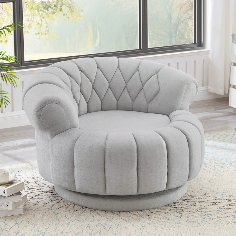 Accent Chair 360°Swivel Chair Sofa Barrel Swivel Chair Round Club Chair