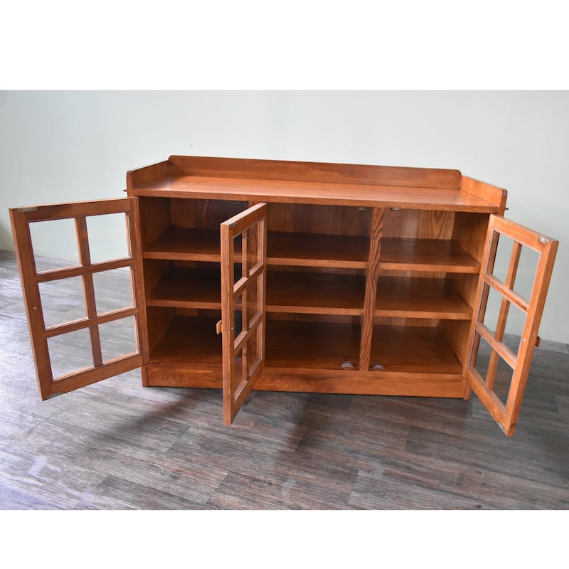 Mission Oak 3 Door Console