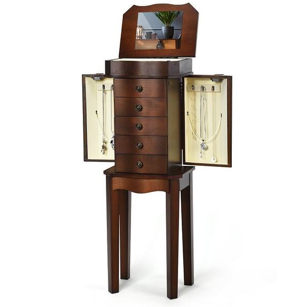 Shop Costway Jewelry Cabinet Storage Stand Chest Organizer 5