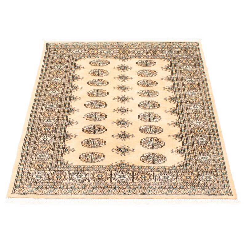 ECARPETGALLERY Hand-knotted Finest Peshawar Bokhara Cream Wool Rug - 4'2 x 5'10