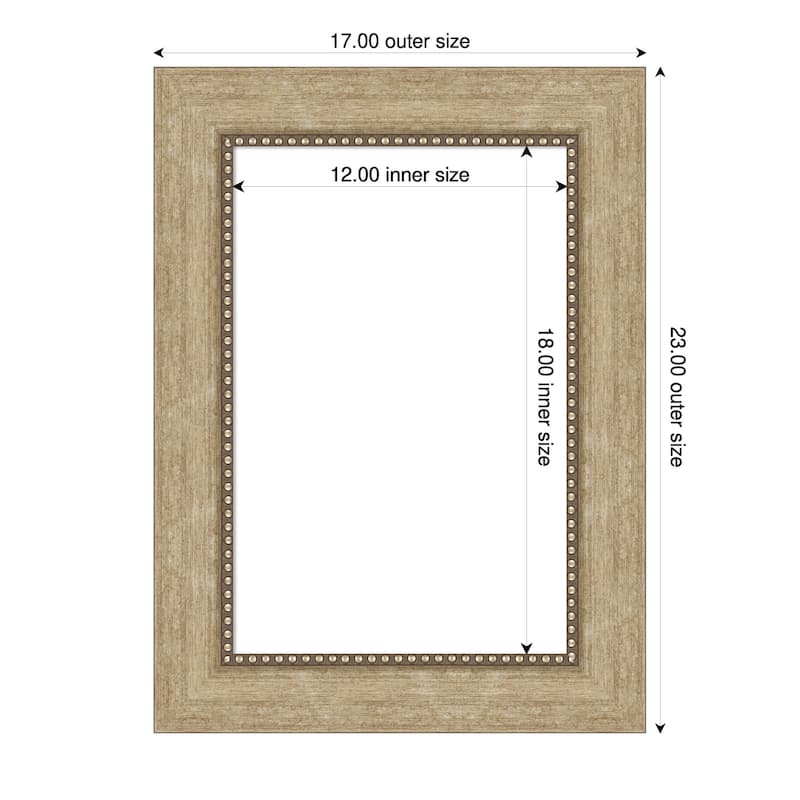 Amanti Art Astor Black Framed Dry Erase Magnetic Board - 17 x 23 in - Astor Champagne