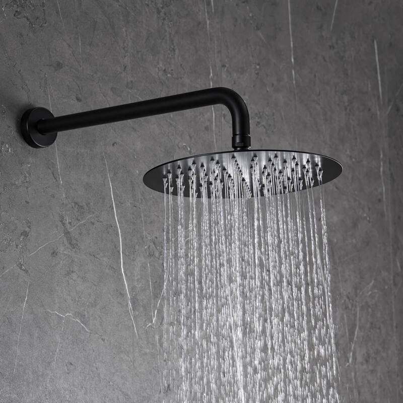 Wall Mount Shower Faucet With Hand Shower Complete Shower System Set Modern 10 Inch Shower Head Set With Rough-in-Valve