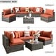 preview thumbnail 12 of 45, OVIOS 7-Piece Low Profile Deep Seat Wicker Outdoor Patio Furniture Set