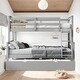 preview thumbnail 1 of 11, Modern Twin over Full Bunk Bed with Twin Size Trundle for Guest Room, Kids Room,Grey Grey - Twin