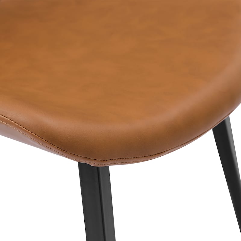 Modern Industrial Counter Stools Faux Leather Upholstered Counter Height Bar tools with Back