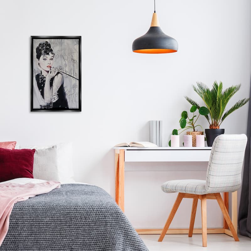 Stupell Bold & Classic Audrey Framed Floater Canvas Wall Art Design By Lucille Lee