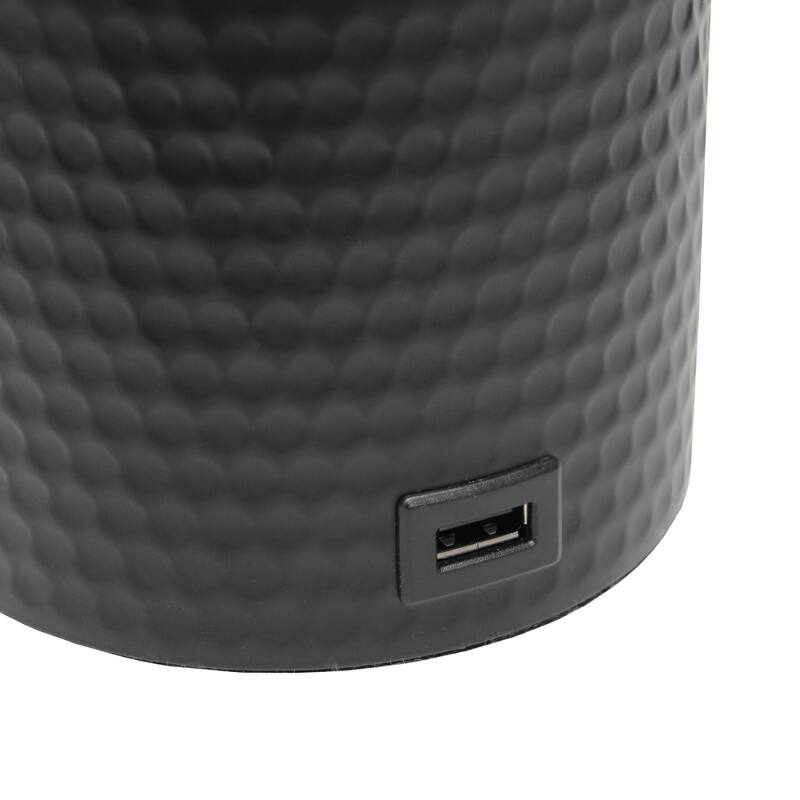 18.5" Sleek And Functional Stylish Accent Table Lamp With Usb Charging Port, For Living Room, Entryway, Office, Bedroom, Black W