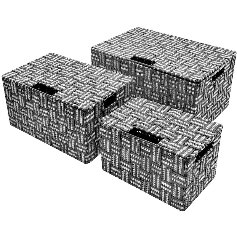 Weave Stackable Basket Set, 3 Pieces