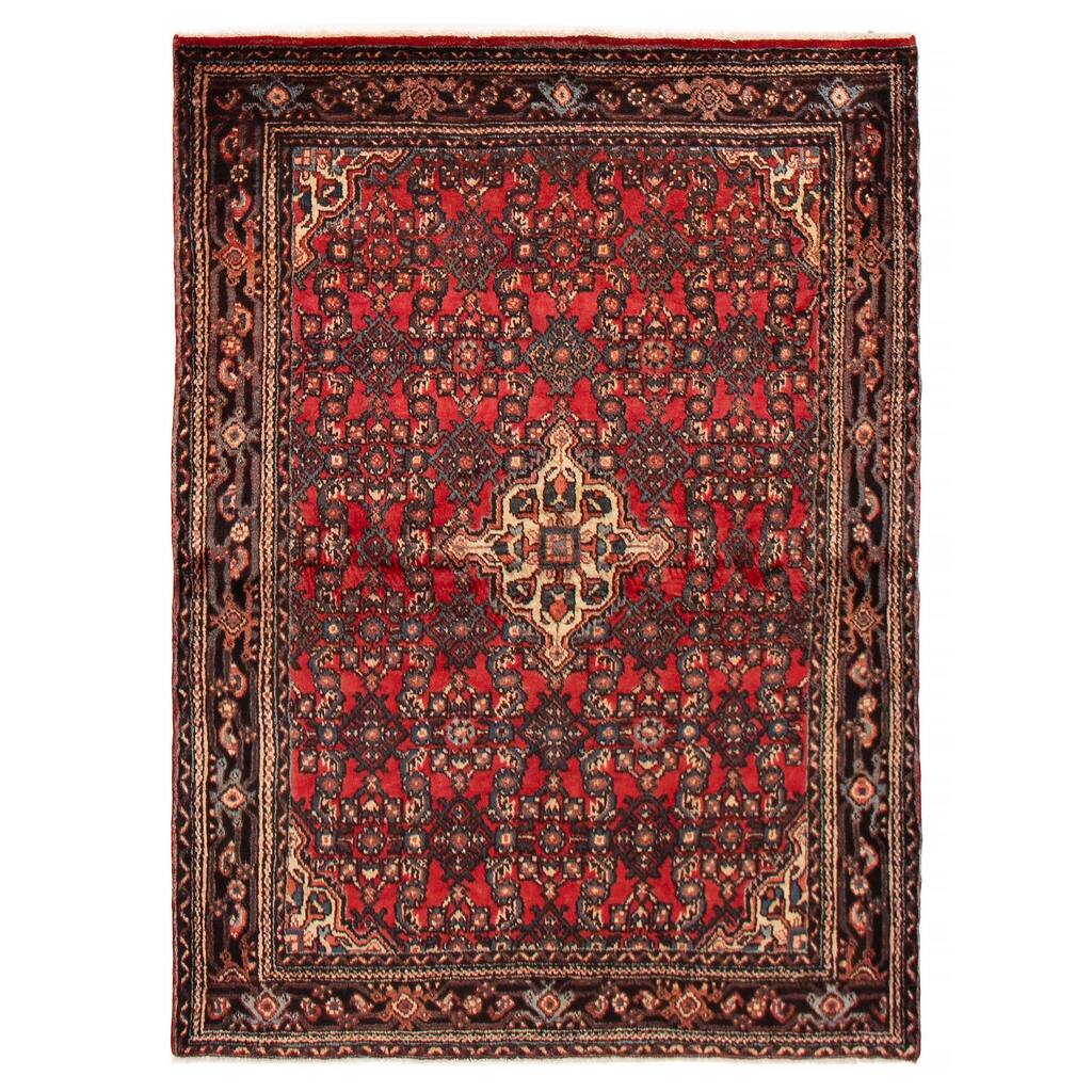 ECARPETGALLERY Hand-knotted Andelz Red Wool Rug - 4'9 x 6'7