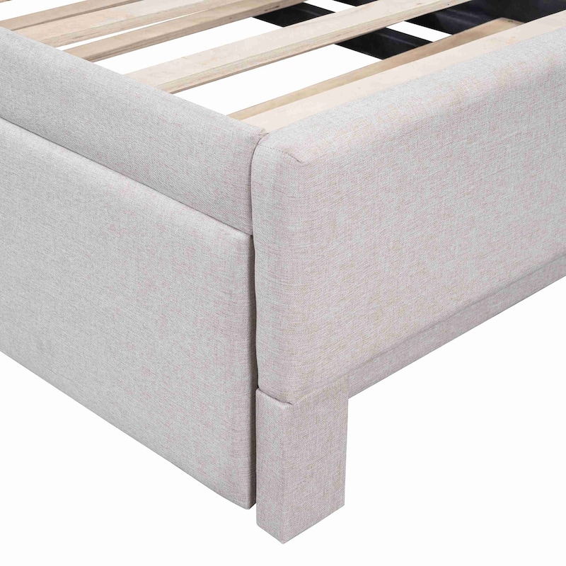 Upholstered L-Shaped Sofa Bed with Pop-Up Rollaway Bed