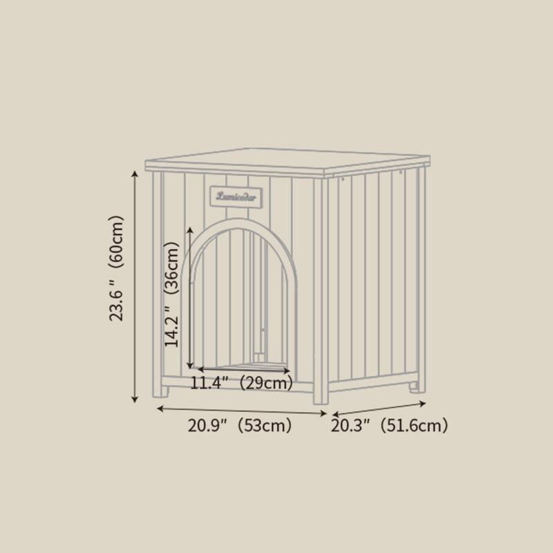 Lumicedar Cream Yellow Flat Roof Pet House FSC Solid Wood Indoor Shelter for Small Cats