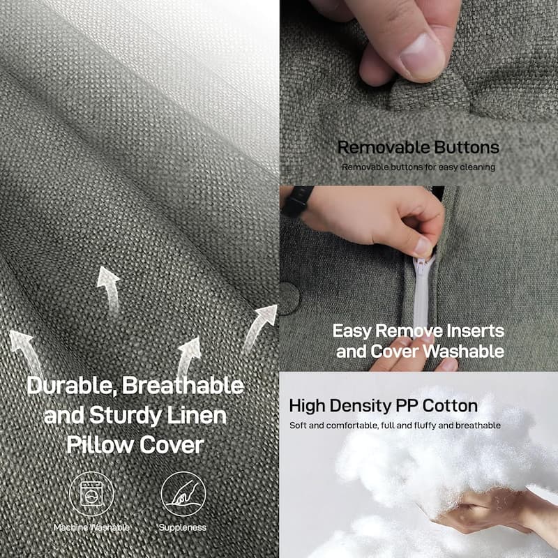 WOWMAX Sectional Headboard Pillow, Combinable Ergonomic Reading Pillow for Sitting in Bed, DIY Velvet Cover Back Pillow