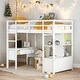 preview thumbnail 2 of 22, Twin Size Loft Bed with Built-in Desk, Drawers, Storage Shelves, and Cabinets