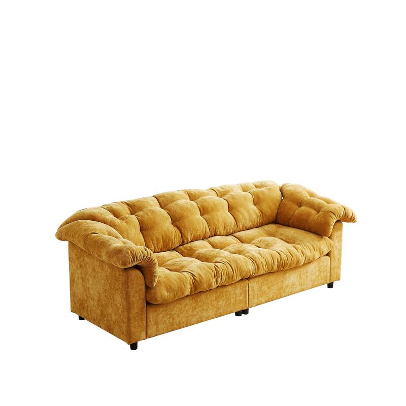 99.2" Fabric Modern Classic 3-Seater Sofa with Plush Cushions