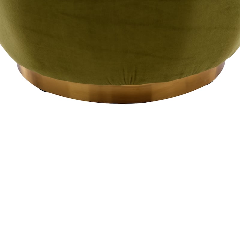 Olive Modern 25.2" Upholstered 360° Swivel Barrel Chair with Wide Upholstered and Sturdy Hardwood Frame