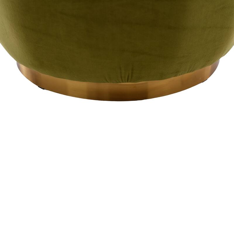 Swivel Barrel Chair, Comfy Velvet Upholstered Accent Sofa Chair, Leisure Club Chair with Shell-Shaped Back & Angled Armrests