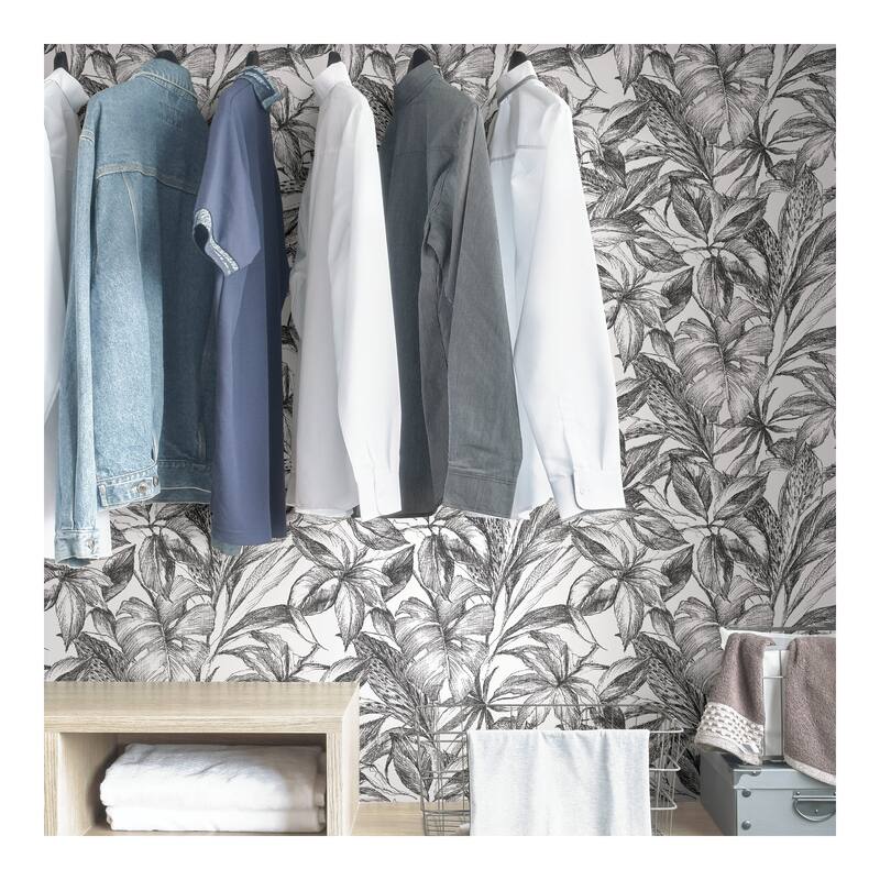 NuWallpaper Black Canopy Peel & Stick Wallpaper - 216in x 20.5in x 0.025in