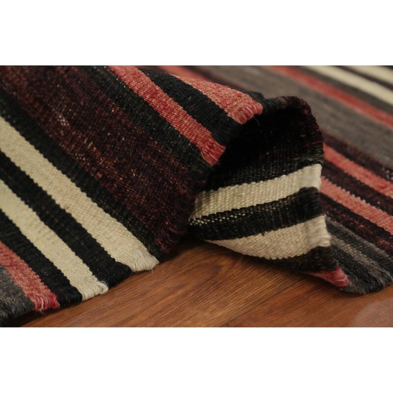 Hand Woven Oriental 100% Wool Carpet Southwestern Geometric Multi-Colored Kilim Area Rug - 9' 4'' X 5' 3''