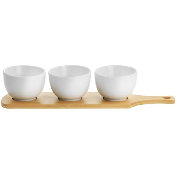 Gibson Elite Gracious Dining 4Pc Ceramic Tidbit Bowl Set White - 4 Inch