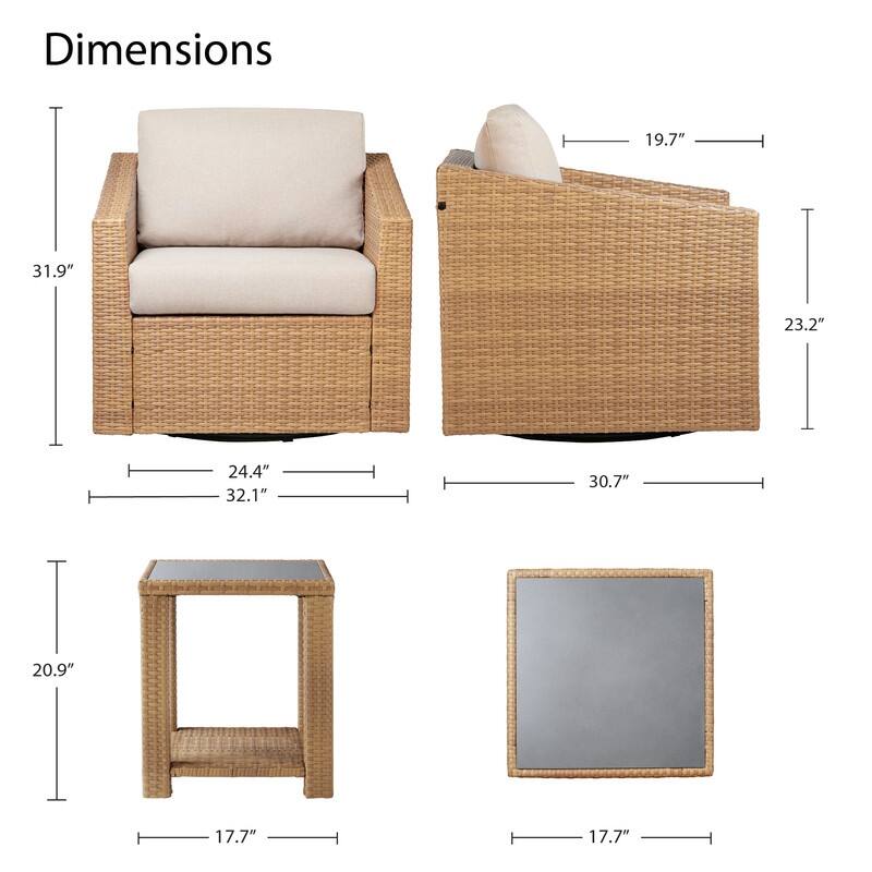 Oakley Outdoor Wicker Patio Furniture Swivel Chair